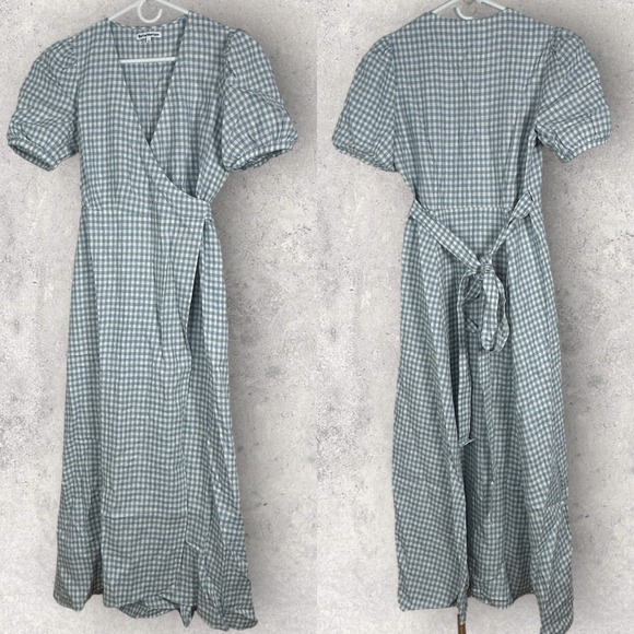 Reformation 100% Linen Weiss Dress Womens Size Large $278 USD NEW Wrap Maxi Boho - Picture 3 of 16